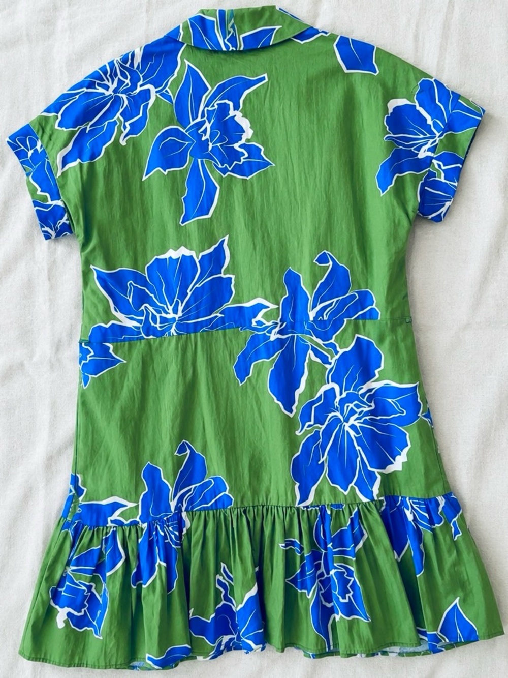 Hutch Floral Button Front Cotton Mini Dress Green Blue Size Small - Picture 4 of 9
